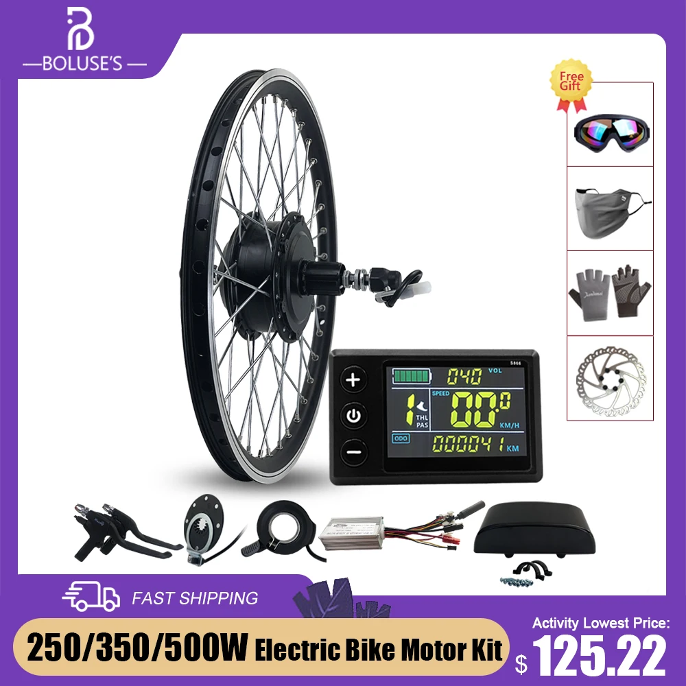 Electric Bicycle Conversion Kit, Rear Cassette, Wheel Hub Motor, 250W, 350W, 500W, 36V, 48V, 16 \'\', 29 \'\', 700C