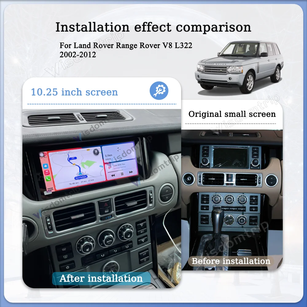 

For Land Rover Range Rover V8 2002-2012 Smart Multimedia Video Player Radio GPS Tesla Style 4G Navigation CarPlay+Android AUTO