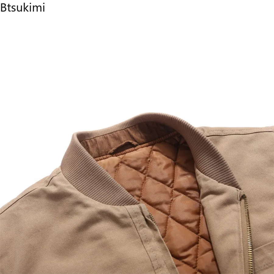 New Men's Cotton Thickened Vests Autumn Winter Baseball Neck Zipper Sleeveless Jackets Male Outdoor Casual Padded Waistcoats 6XL