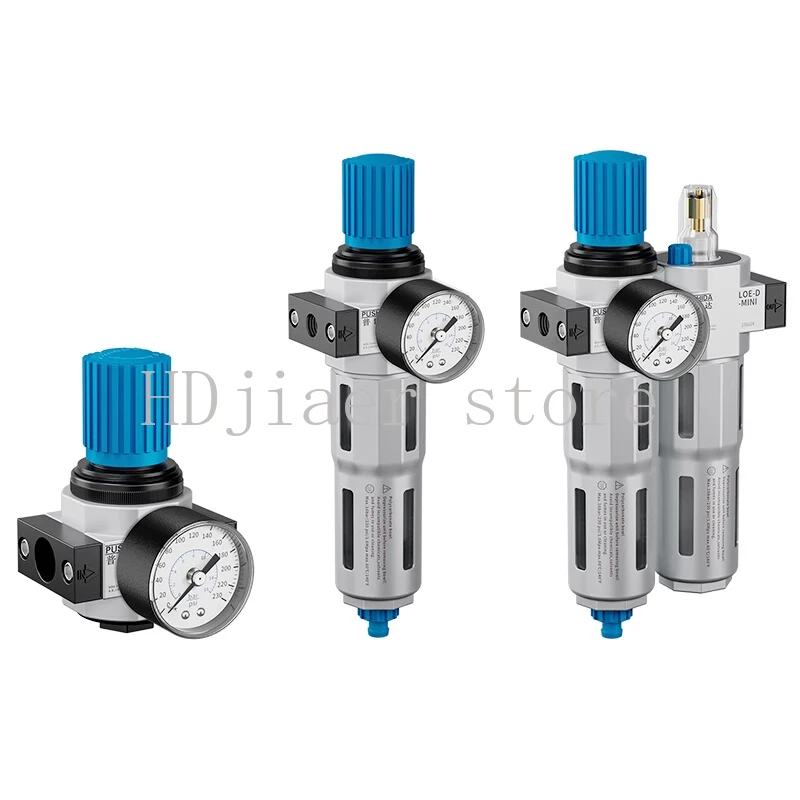 

Pneumatic Component Air Pressure Regulator – Precision Air Regulator FRL Filter with Pressure Gauge & Oil Mist Unit
