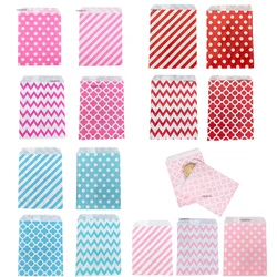 100 Uds. Bolsas de papel Kraft para galletas y dulces de 13x18cm, bolsa de embalaje de regalo, decoración para fiesta de cumpleaños, postre, dulces, bolsa para Bar, aperitivos y galletas