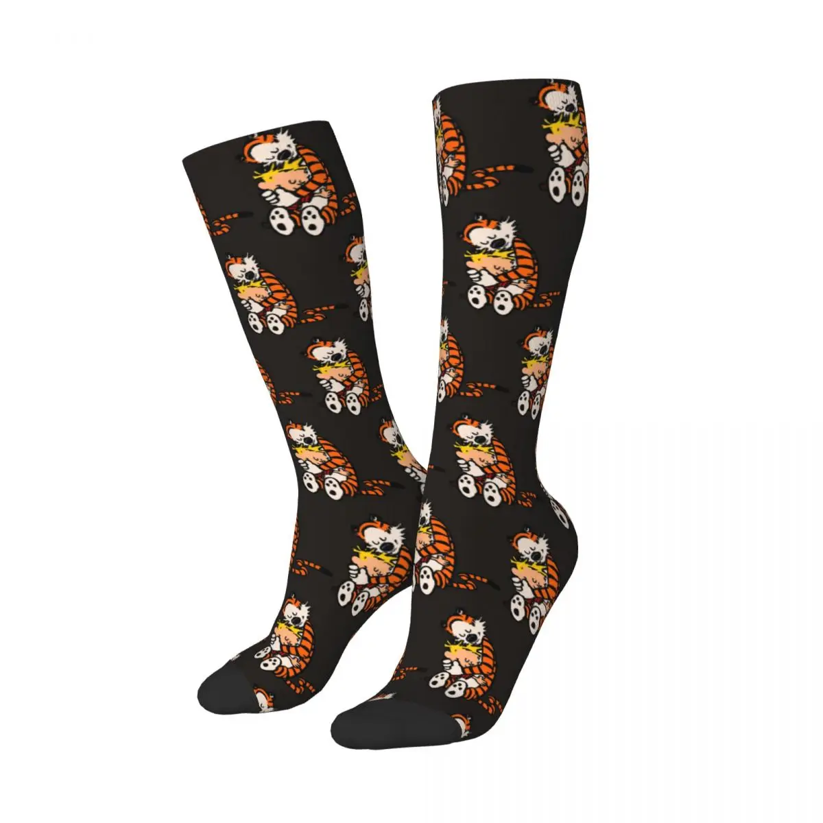 Calvin And Hobbes Had Funy Hug Socks Harajuku Stockings All Season Long Socks Accessories for Man's Woman's Christmas Gifts