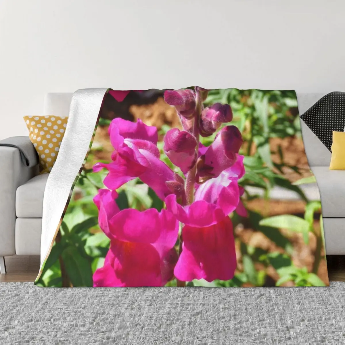 

Snapdragon pink flowers Throw Blanket funny gift Blanket Fluffy Blankets Sofas Of Decoration