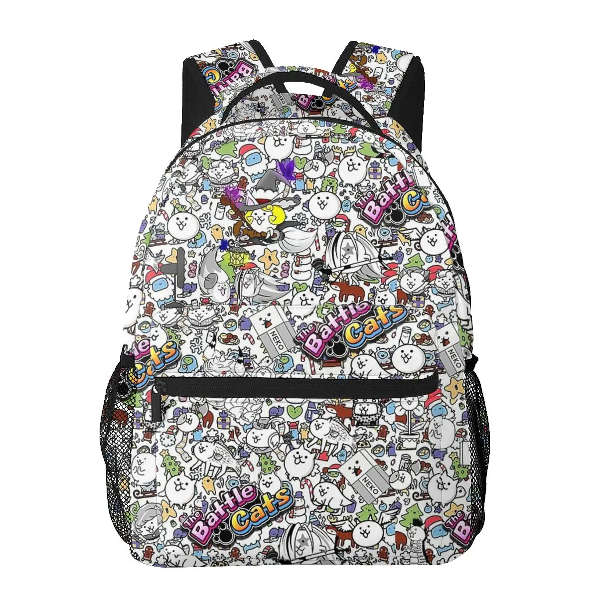 Mochilas de Battle Cats para niños y niñas, mochilas escolares de dibujos animados, bolso de hombro de gran capacidad