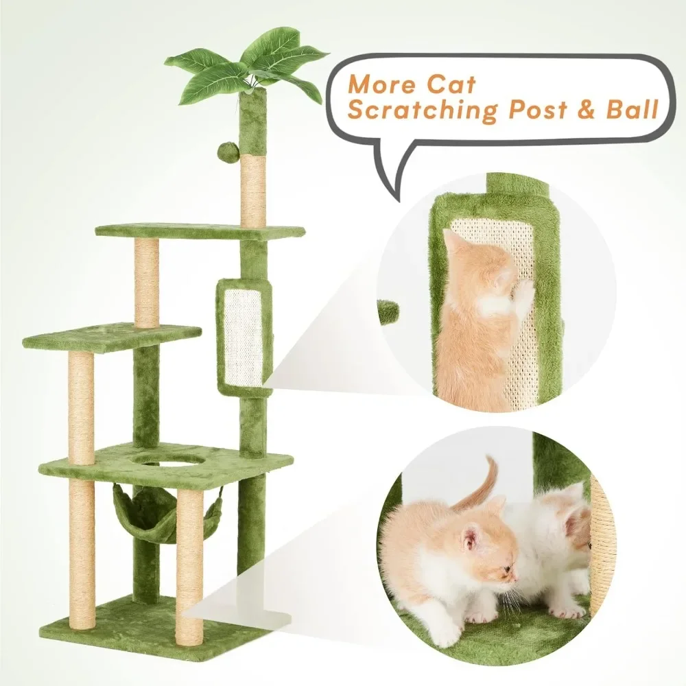 Imagem -03 - Plush Cat House com Hang Ball Toy Sisal Coçar Posts Móveis para Gatos Casa Pet Products