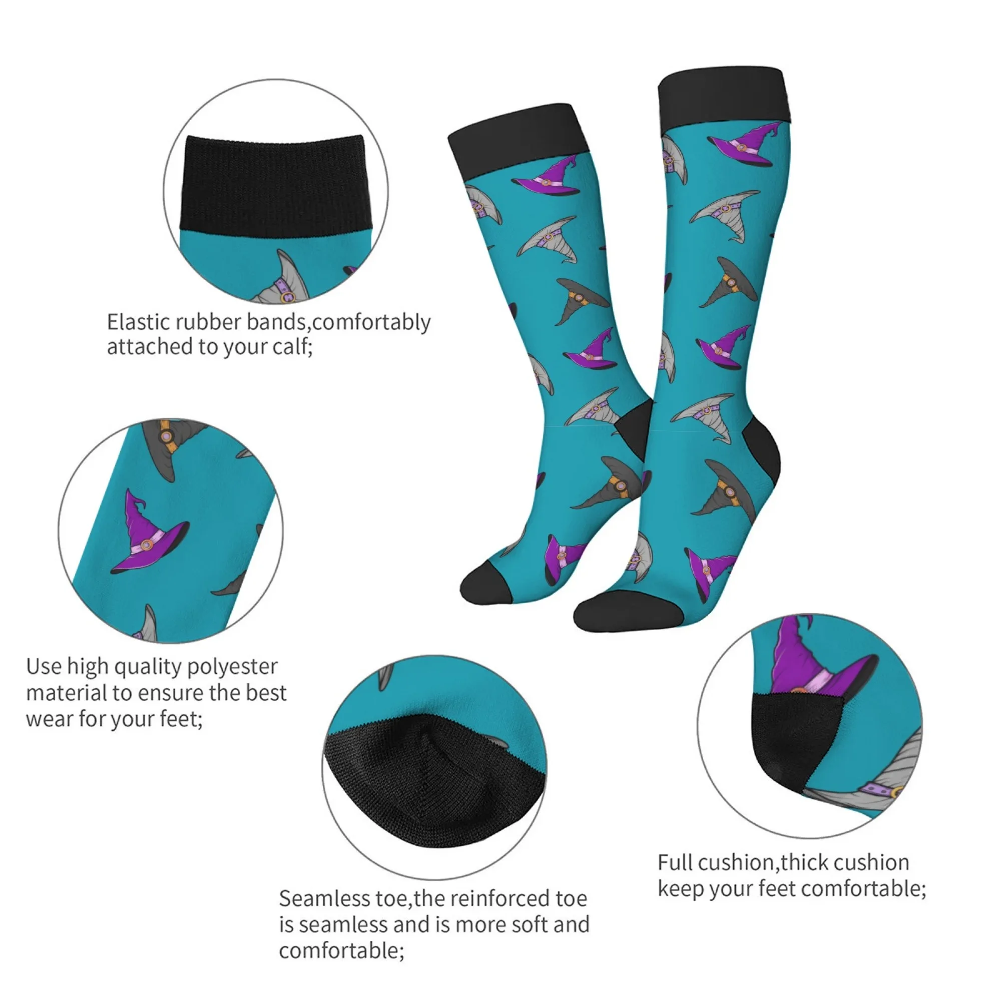 Cartoon Wizard Hat Novelty Stockings Comfortable Warm Fashion Cute Women's Socks Harajuku Style Halloween Funny Happy Socks Gift