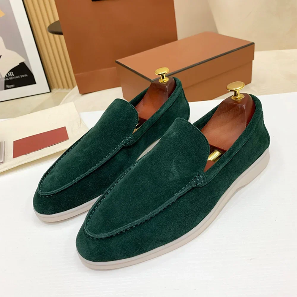 Slipper Wildleder Leder flach echtes Leder Herren Wanderschuhe neue Frühling und Herbst faul weichen Boden Freizeit schuhe große Größe