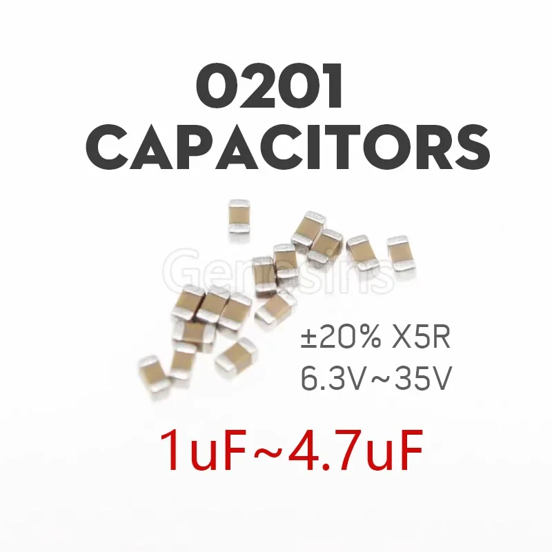 0201 SMD Capacitor 1uF 2.2uF 4.7uF 6.3V 10V 16V 25V