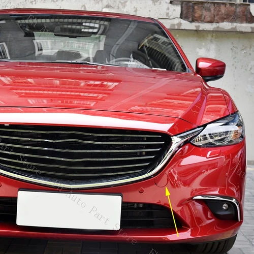 Imagen 2 del producto Cubierta de gancho de remolque para parachoques delantero de coche, tapa de remolque, tapa de ojo de transporte para Mazda 6 Atenza Sedan 2017 2018 2019