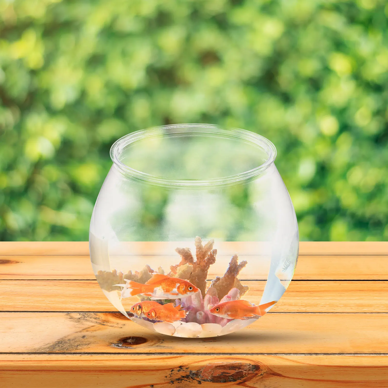 

3 Pcs Small Fish Tank on The Table Creative Decor Plastic Bowls Aquarium Kit Household Mini Pet Transparent