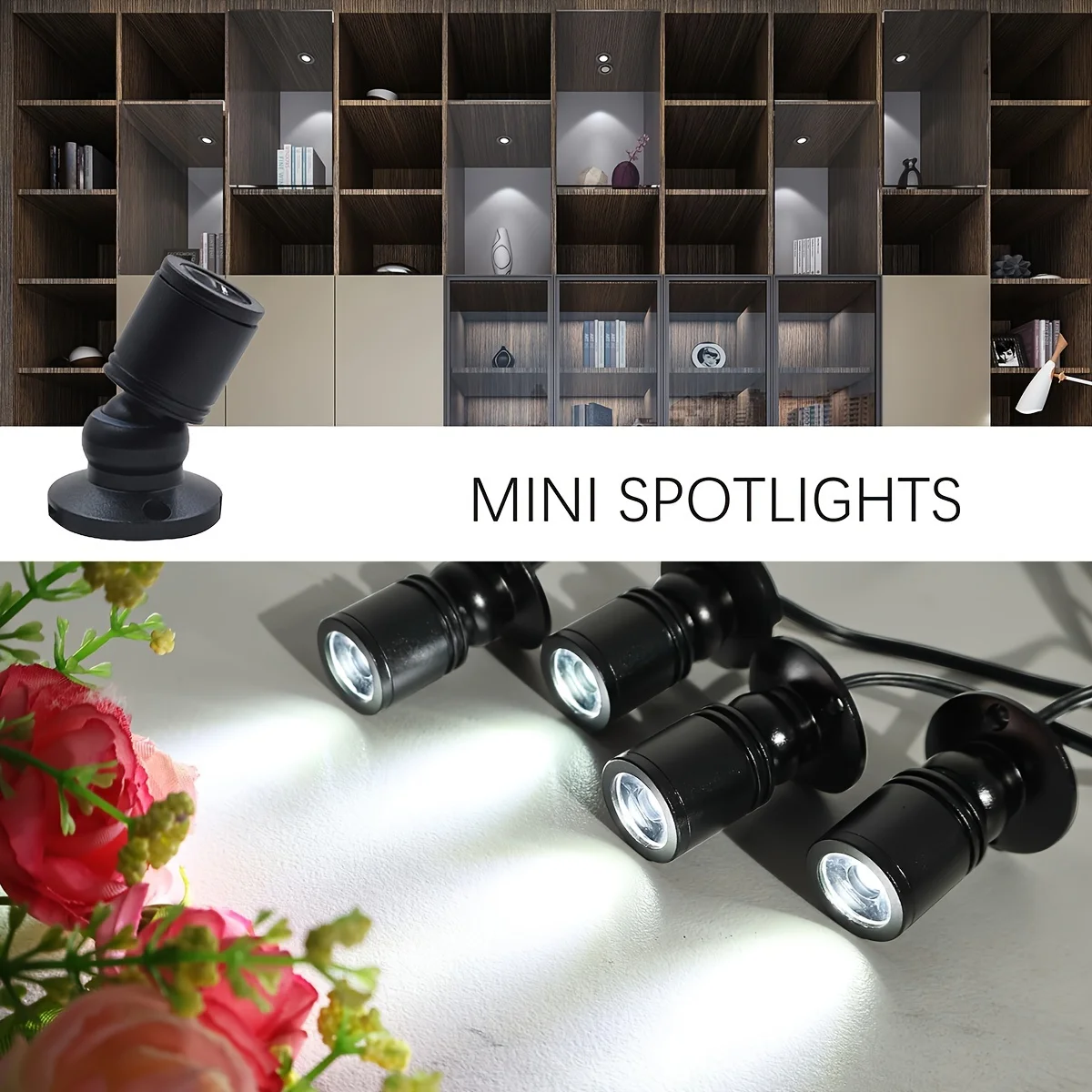 USB Mini LED Spotlight 5V Ceiling Spot 1W Surface Mounted Jewelry Lamp 360° Adjustable howcase Pattern Showcase Light Room Decor