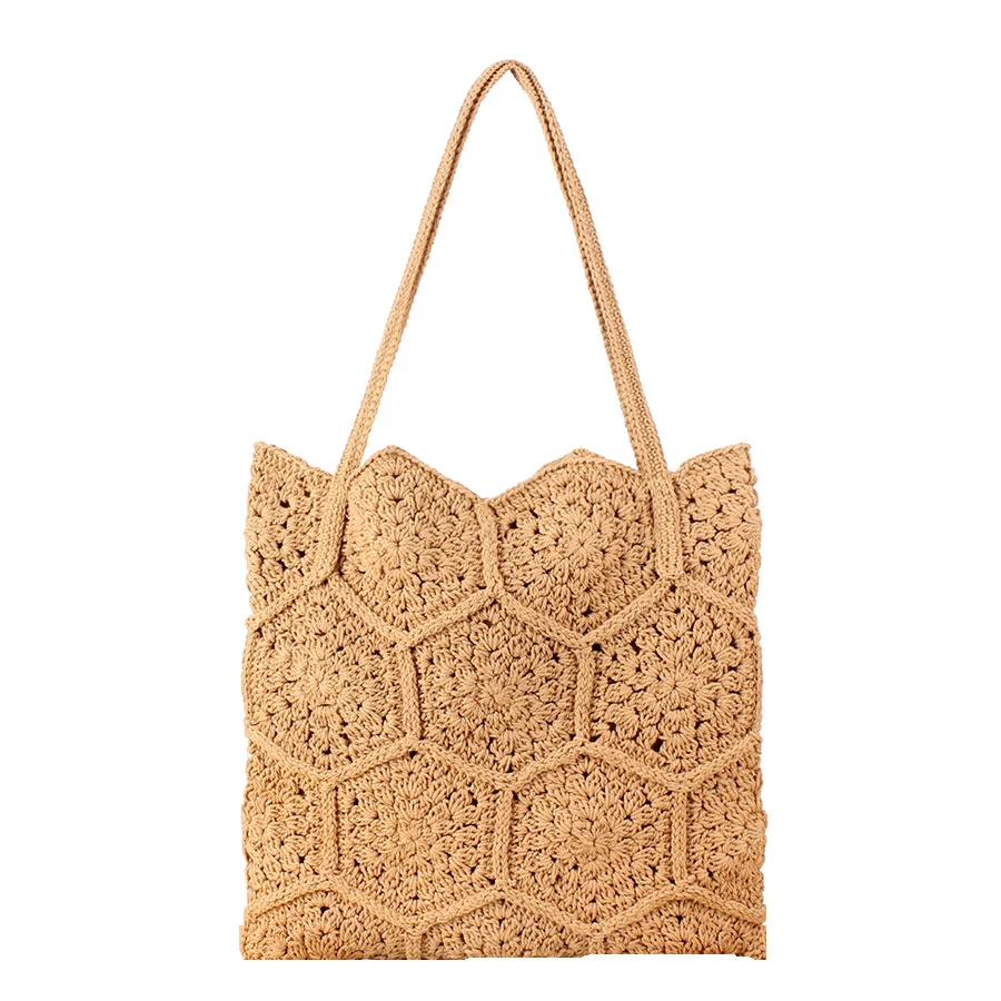 

Женская хлопковая тканая сумка ручной работы, вязаная крючком, летняя дизайнерская сумка, женская пляжная сумка-шоппер на Бали для повседневной сумки