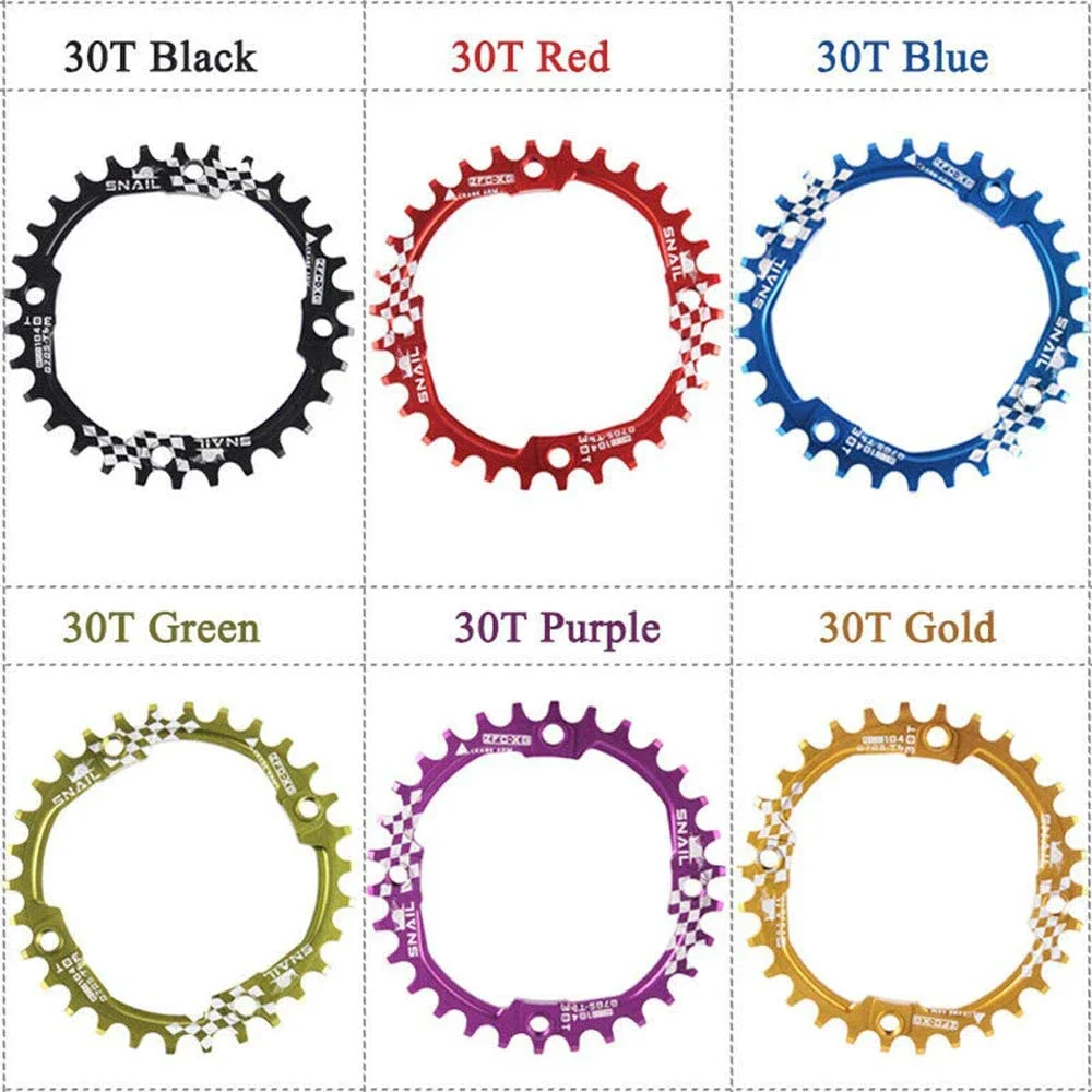 Snail 104BCD Chainring Round Bike 30T Tooth MTB Bike Mountain Bike ChainRing Chainwheel 104 BCD for Shimano/SRAM/FSA Crank 7-11S