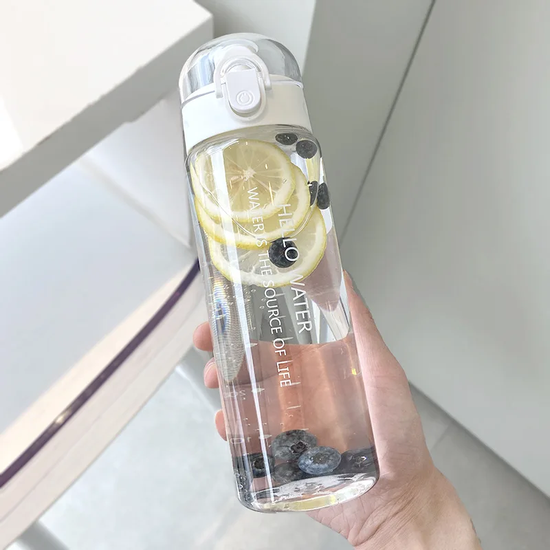 1pc-Summer Sports Water Cup, Large Capacity Portable Plastic Cup, High Temperature Resistant Simple Anti-fall Water Bottle view 4