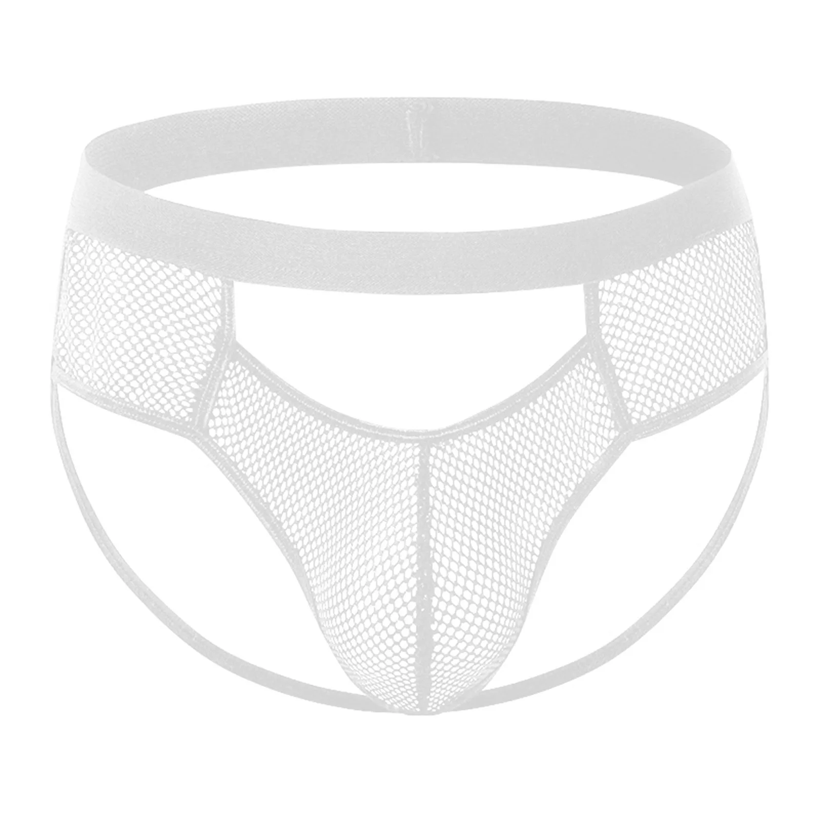 

Care Package for Man Men's Sexy Underwear Hollowed Out Mesh Open Crotch Briefs Sexy Transparent Double Thong Exotic Sausage