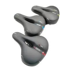 Hollow Breathable Bicycle Saddle Men Women MTB Road Bike Saddle Shock Absorbing Comfortable Big Butt Bike Seat Safety Warning