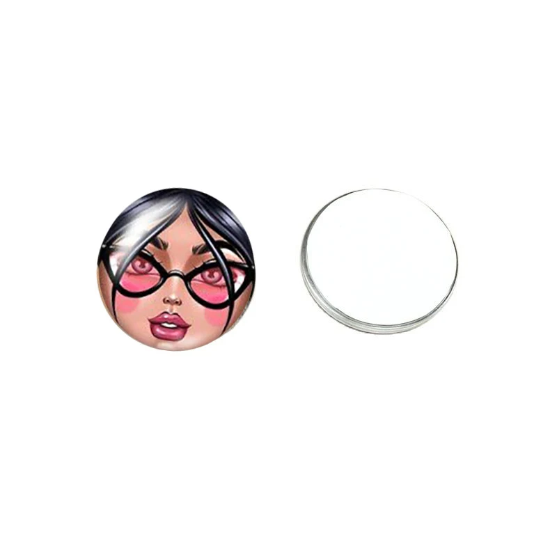 Russian Baby Face Glasses Cabochon Charms Kawaii 18MM Round Photo Glass Cabochons Demo Flat Back Jewelry Making Accessories Sale