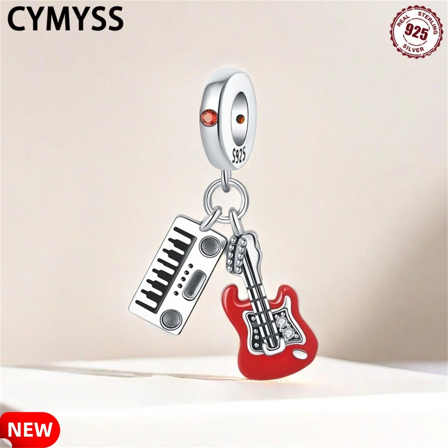 

CYMYSS 2025 New 925 Pure Silver Electric Guitar Pendant Decoration Pendants Party Gifts Jewelry Necklace Pendant