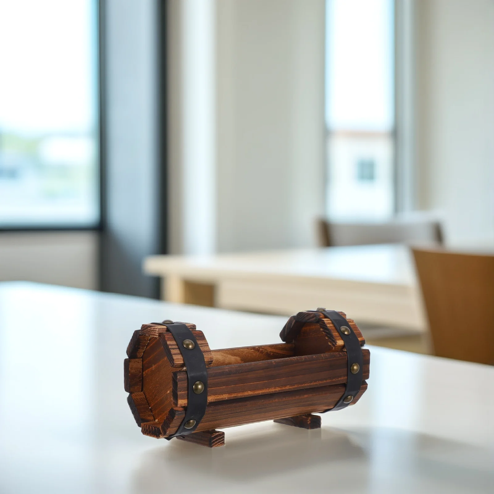 

Wooden Flower Pot Large Capacity Breathable Outdoor Balcony Planters Decorative Garden Pots Wood Barrel Planter