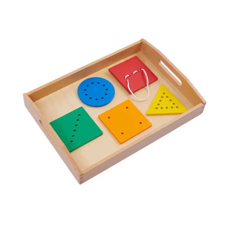 

Montessori Toys Threading String Game Infant Toddler Early Childhood Education Kids Hand-Eye Coordination Trainning Tool W/ Tray