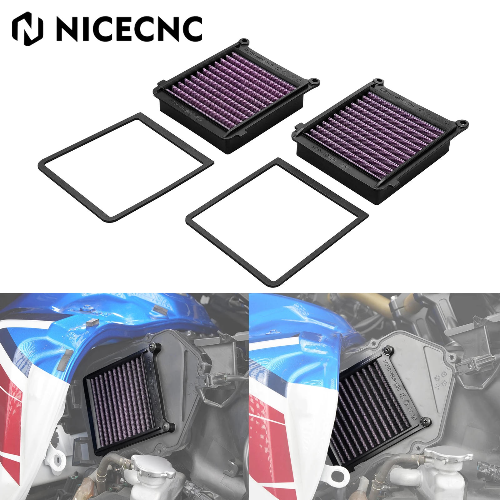 

For 2020-2025 Honda Africa Twin CRF1100L High Flow Air Filter CRF1100L Africa Twin Replacement 17210-MKS-E00 CRF 1100L CRF1100 L