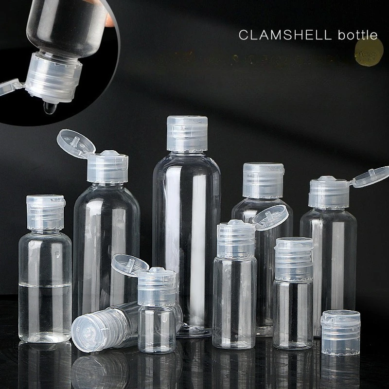 

50 шт. портативная дорожная бутылка-раскладушка, контейнер для косметического лосьона, 10 мл ~ 150 мл, пластиковые бутылки для путешествий, дополнительная бутылка