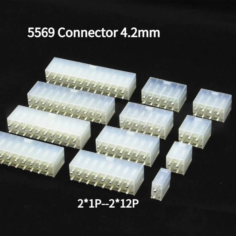 

10pcs Molex 5569 for 5557 Mx4.2mm Automotive Wiring Connector Straight DIP Pin Wafer 2/4/6/8/10/12/14/16/18/22/24/Pin Connector