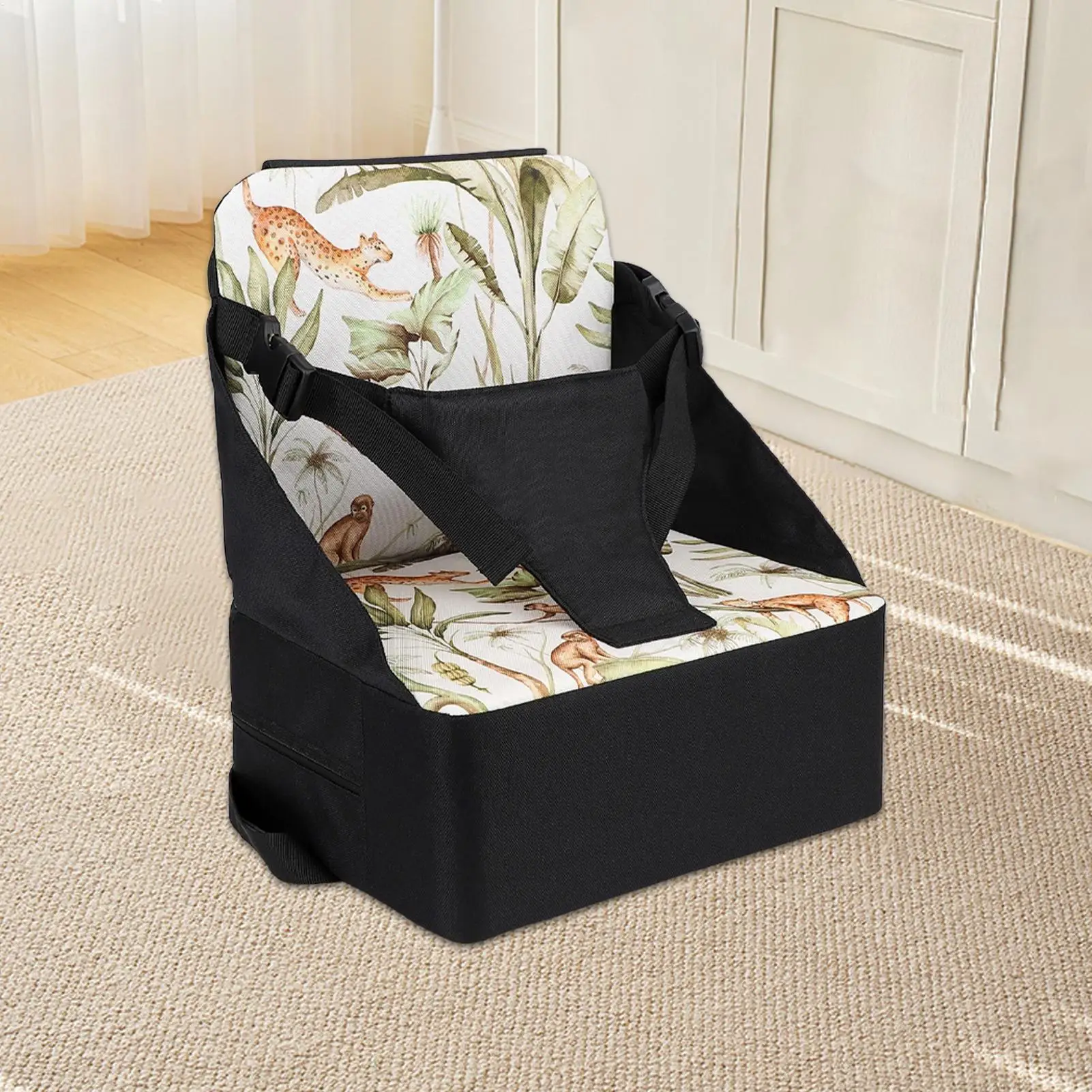 Table Booster Seat Dining Seat Adjustable Straps Non-Slip Bottom Thick Support For Home Kitchen Dining Playroom Outdoor School