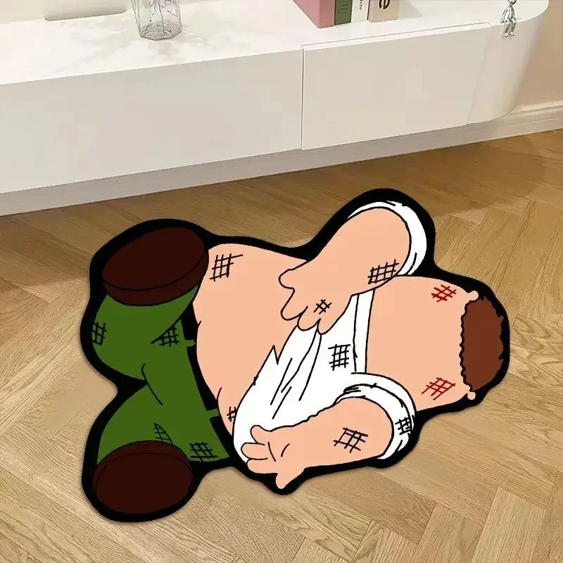 VIKAMA Cartoon Character Area Rug Anti-Slip And Easy-To-Clean Bathroom Floor Mat Bedroom Side Rug Creative Home Decoration