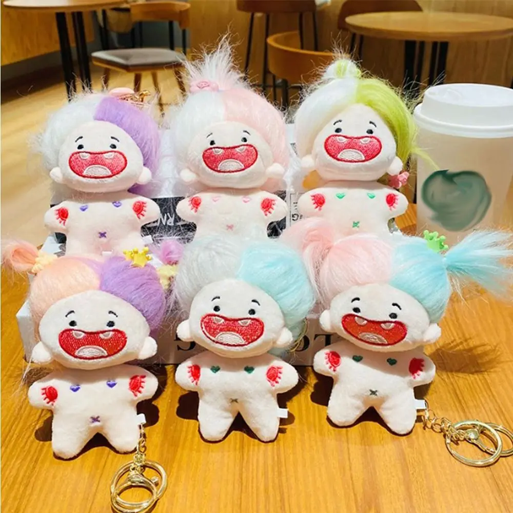 

Funny Toothless Doll Key Chain Missing Teeth Doll DIY Hairstyle Plush Doll Cute Bag Pendant Decoration Kids Child Gifts