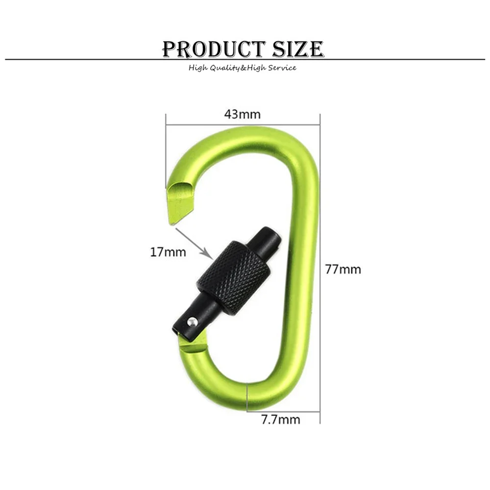 1pcs Aluminum Carabiner D-Ring Key Chain Clip Snap Hook Karabiner Camping Keyring 8 Colors