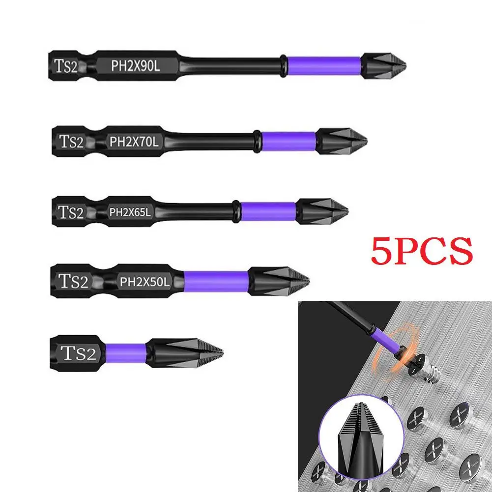 New Practical Batch Head Screwdriver Non-slip Parts 25-90mm Alloy Steel Black Cross Drill Bit Equipment Replacement