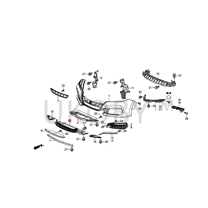 71103T2JH51 Suitable for Ho nd a Accord Front bumper lower guide plate front bumper ventilation net