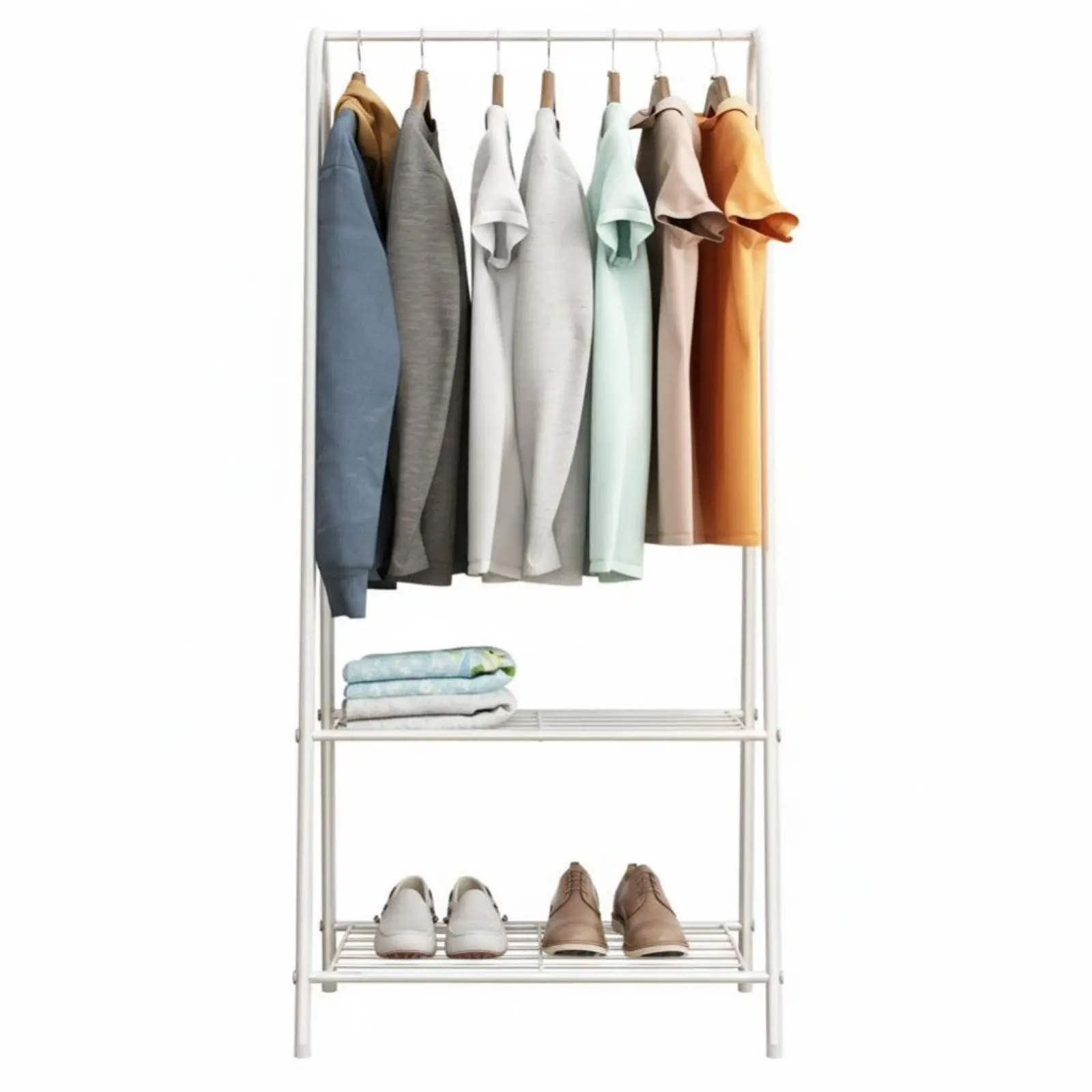 Perchero de ropa plegable con diseño en A, que ahorra espacio, resistente, para niños y entrada.