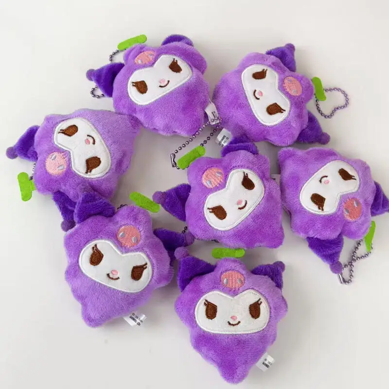 Kawaii Sanrio Kuromi Uva Frutta Simpatico Peluche Bambola Zaino Ciondolo Cartoon Giocattoli Portachiavi Ragazza Decorazione Anime Periferia Regali