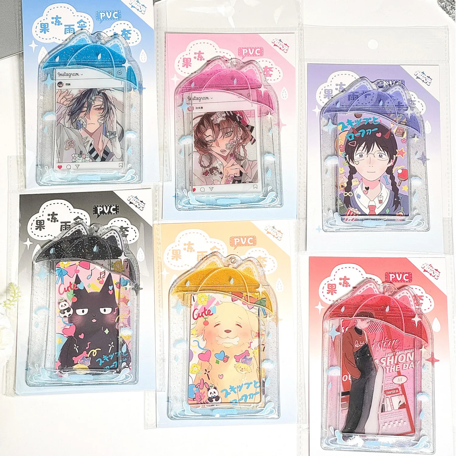 Kpop Photocard Holder with Keychain Y2K Photo Card Sleeves ID Badge Holder Card Protector