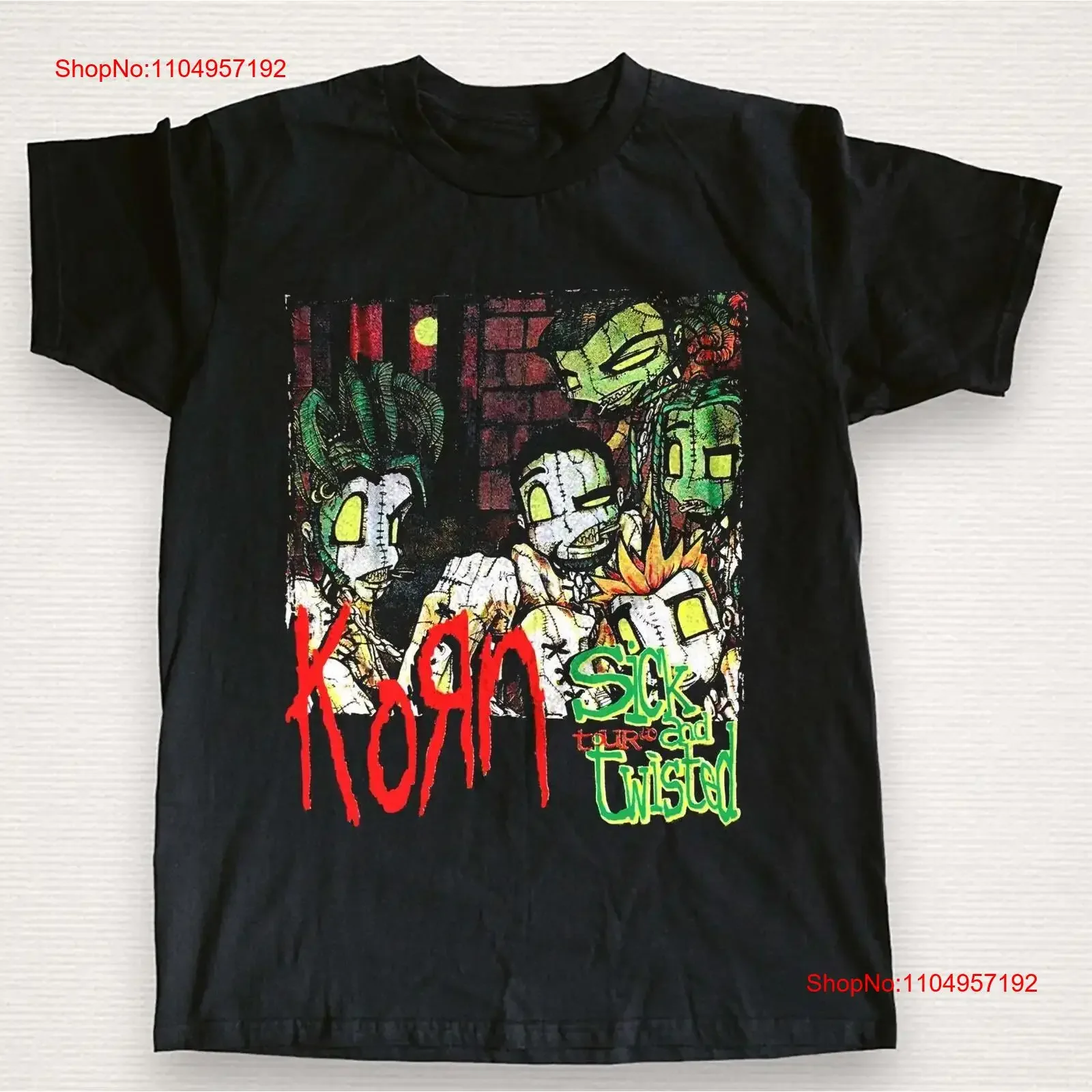 

Korn Sick Twisted World Tour Heavy Cotton Черная футболка Размер S 5XL винтажная стираная мужская стильная футболка с графикой Универсальная мягкая