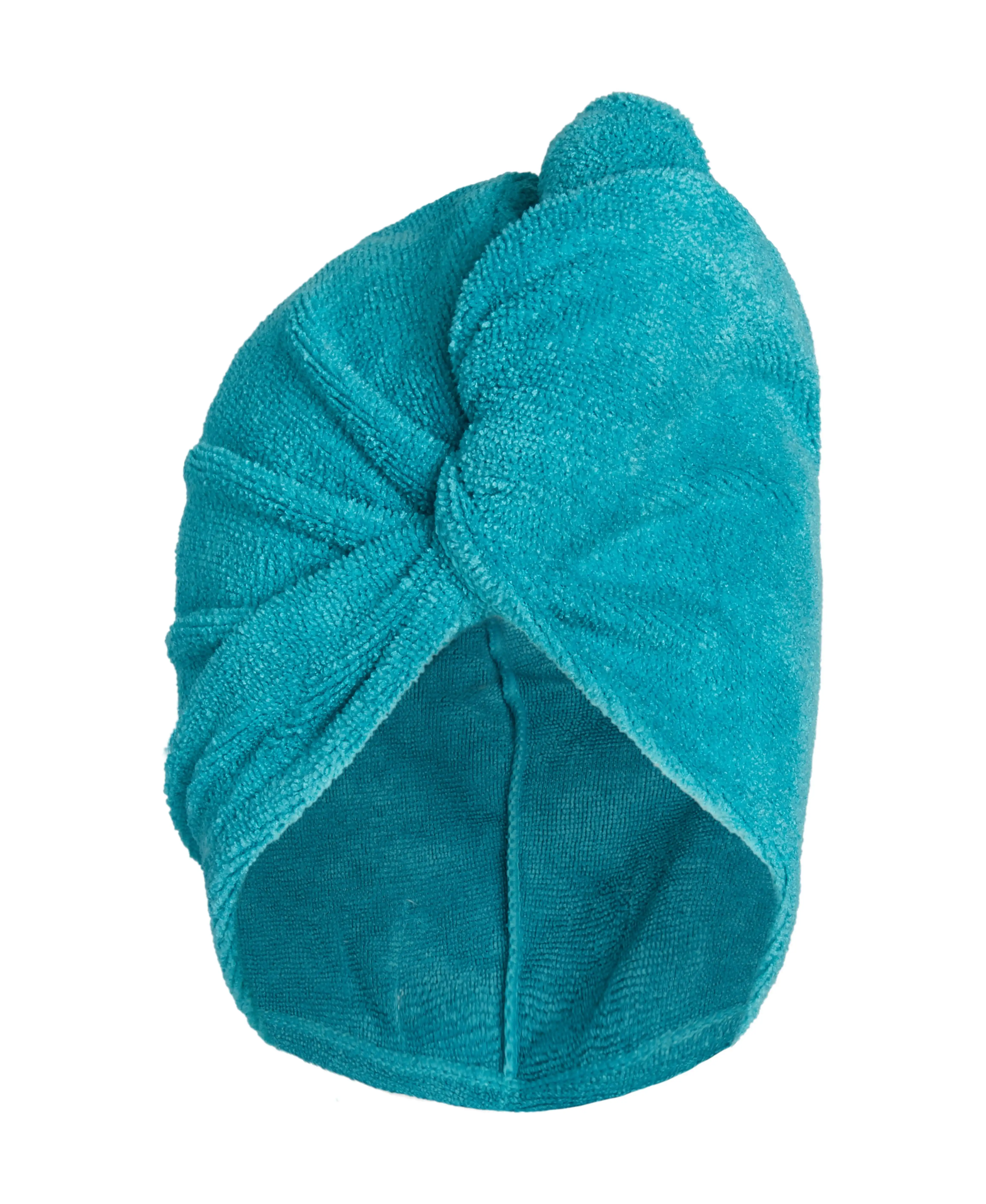 Microfiber Hair Towel, Kids and Adults, Peacock Blue view 2