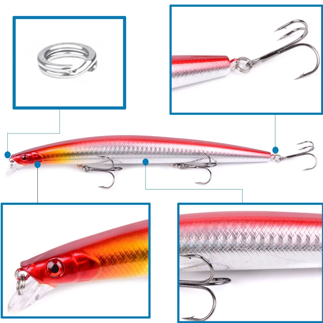 10pcs Big Laser Minnow Fishing Lure Set 180mm / 26g Hard Bait Crankbait Isca Artificiais Pesca Sea wobbler Swimming Baits