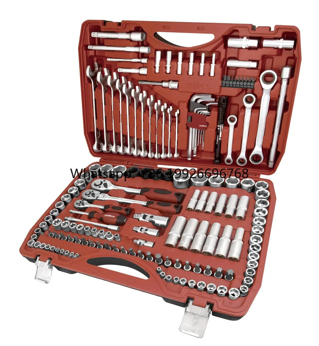 

TM-S155 155pcs 1/4" 3/8" 1/2" Sizes Hand Tool One-stop Purchase of Wrench Ratchet Multi-functional Set of Auto Repair Tools
