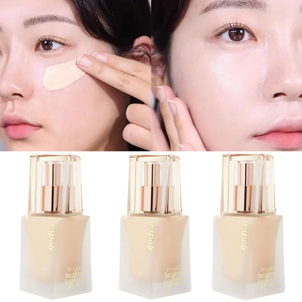 ครีมทาหน้าปกปิดไร้ตําหนิน้ําหนักเบารองพื้นชนิดน้ําสวมใส่ตลอด 24 ชั่วโมงสําหรับผู้หญิง 