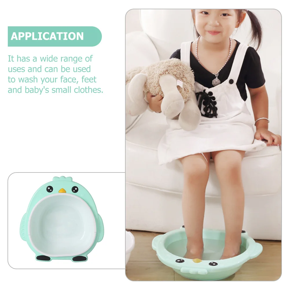 

Compact Baby Wash Basin Cartoon Design Portable Infant Face Bathtub for Washing Face Feet and Clothes Multifunctional Kids Bath