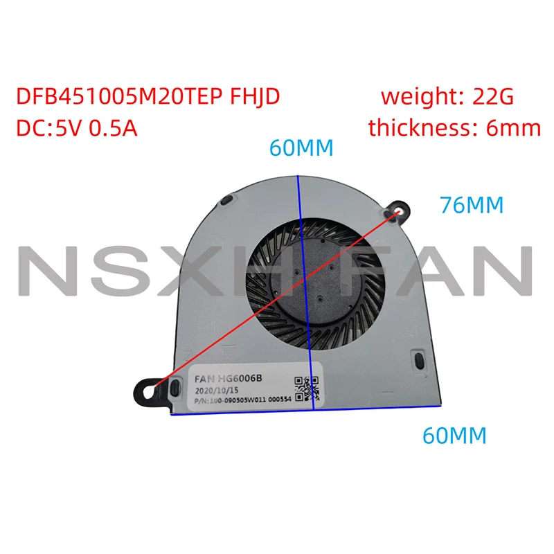 Ventilador para ordenador portátil, para NS65B00-15L11 Inspiron 13 15-7379, 7569, 7579, 7368, P58F, 031TPT, FHJD, 5000, 5368, 5568, 5378, 5379, DFB451005M20TEP