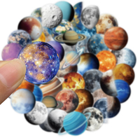 50PCS Space Stickers Planet Moon Space Astronomy Sticker Galaxy Outer Space Vinyl Waterproof Stickers for Laptop, Guitar