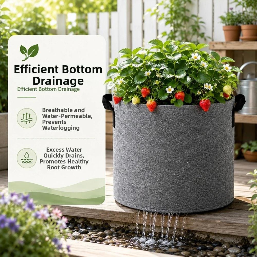 Thickened Grow Bags Foldable Breathable Fabric Pots Non-Woven Large Capacity Garden Flower Plant Bags Potato Planting