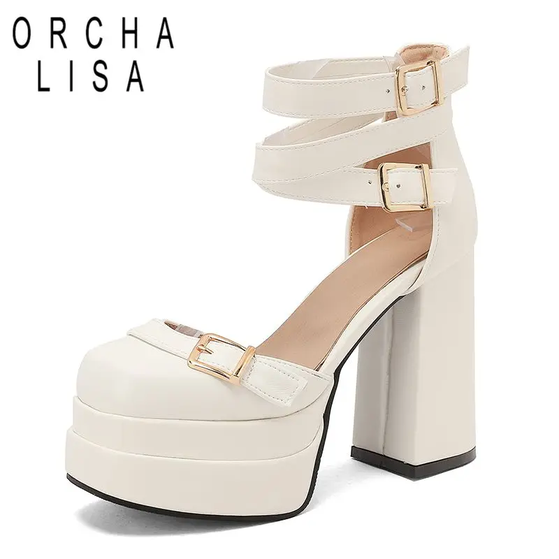 

Женские желтые босоножки ORCHA LISA с квадратным носком, каблуком 12 см, двойной платформой 5 см, ремешком с пряжкой, большие размеры 48, 49, 50, сексуальные туфли для свиданий