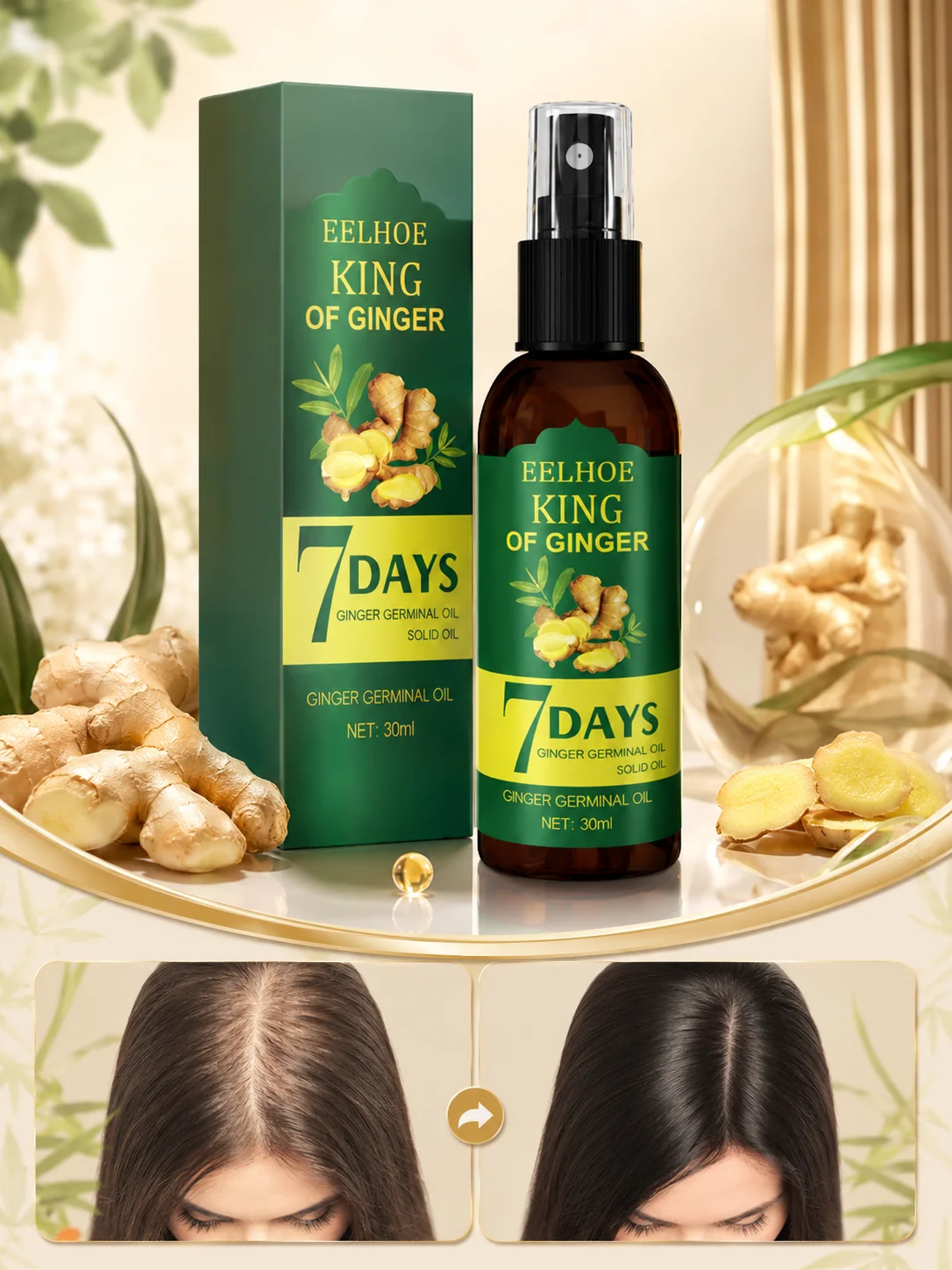 Hair Care Natural Ingredients - 2026New Ginger Hair Growth Spray Scalp