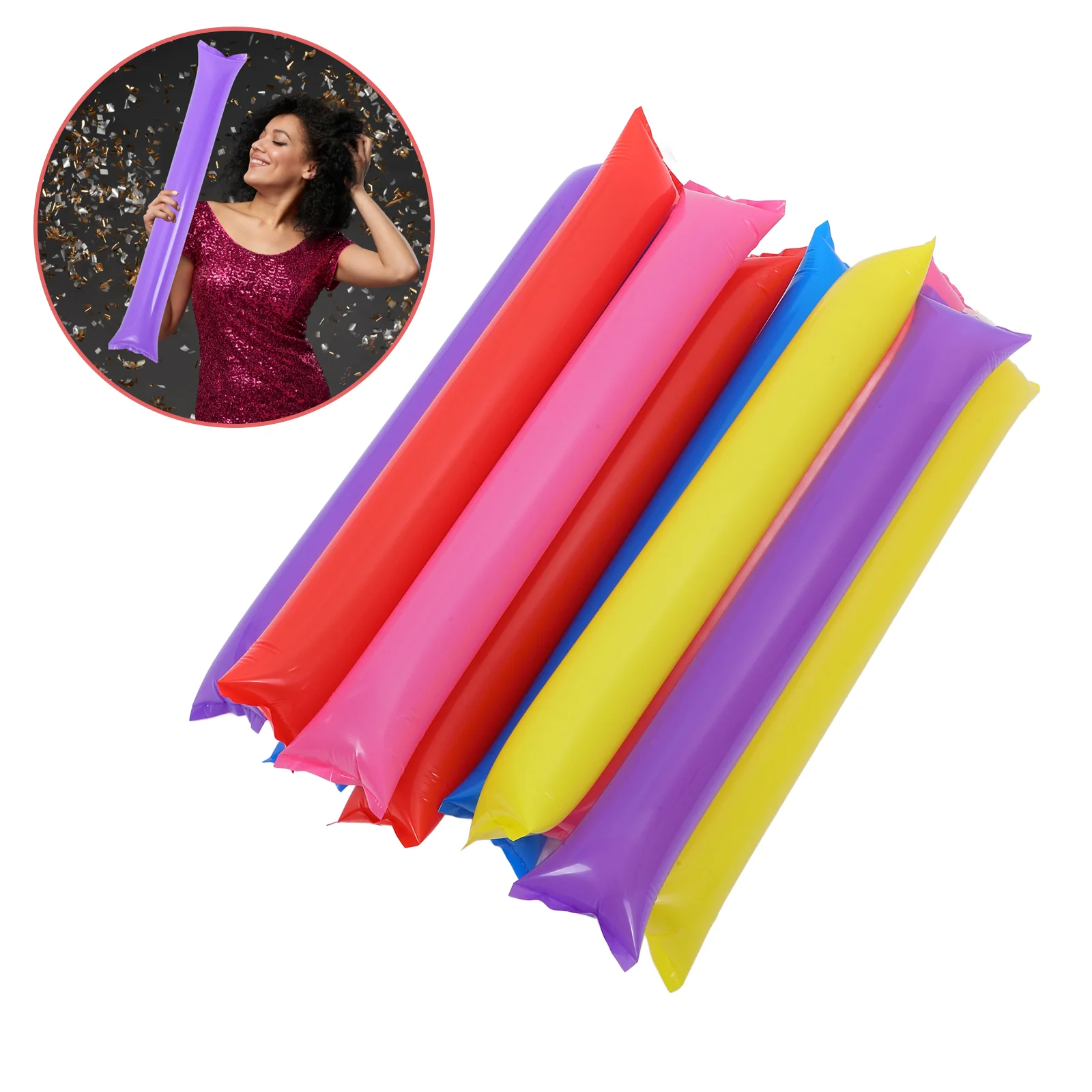 

100pcs Inflatable Thunder Sticks Cheerleading Lightweight Sports Event Party Favors Birthday Wedding