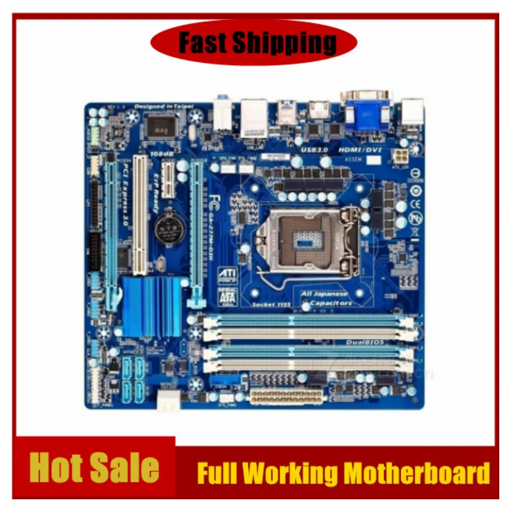 Para GA-Z77M-D3H Desktop Motherboard Z77 Soquete LGA 1155 i3 i5 i7 DDR3 32G ATX UEFI BIOS Z77M-D3H Placa-mãe