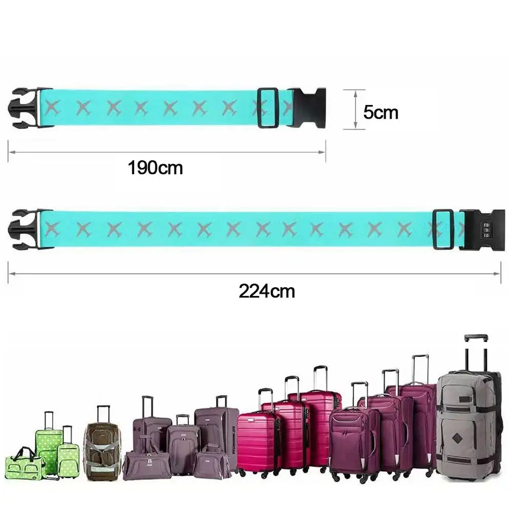 Adjustable Luggage Strap Password Lock Anti-theft Travel Packing Belt Baggage Secure Lock Luggage Strap Bundling Packing Belt